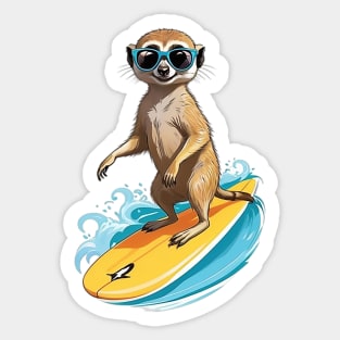 Surfing Meerkat Sticker